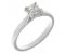Kiss style Asscher cut diamond solitaire engagement ring