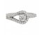 Deco curved round brilliant cut diamond halo ring