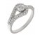 Deco curved round brilliant cut diamond halo ring