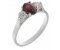 Olivia oval shape ruby and round brilliant cut diamond trilogy ring
