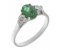 Olivia oval shape emerald and round brilliant cut diamond trilogy ring