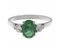 Olivia oval shape emerald and round brilliant cut diamond trilogy ring