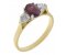 Olivia oval shape ruby and round brilliant cut diamond trilogy ring