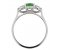 Olivia oval shape emerald and round brilliant cut diamond trilogy ring