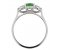 Olivia oval shape emerald and round brilliant cut diamond trilogy ring