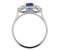 Olivia oval shape blue sapphire and round brilliant cut diamond trilogy ring