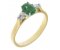 Olivia oval shape emerald and pear cut diamond trilogy ring