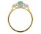 Olivia oval shape emerald and pear cut diamond trilogy ring