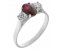 Rosaline oval shape ruby and round brilliant cut diamond trilogy ring