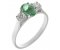 Rosaline oval shape emerald and round brilliant cut diamond trilogy ring