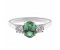 Rosaline oval shape emerald and round brilliant cut diamond trilogy ring