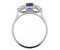 Rosaline oval shape blue sapphire and round brilliant cut diamond trilogy ring
