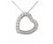 Angled heart shape round brilliant cut diamond set pendant