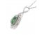 Pear shape emerald and round brilliant cut diamond halo pendant