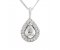 Pear shape diamond and round brilliant cut diamond halo pendant