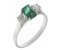 Rosaline emerald cut emerald and round brilliant cut diamond trilogy ring