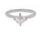 Classic twist style Asscher cut diamond solitaire engagement ring