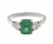 Olivia emerald cut emerald and round brilliant cut diamond trilogy ring