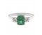 Rosaline emerald cut emerald and round brilliant cut diamond trilogy ring