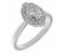 Art deco fan style oval shape diamond halo cluster ring main image