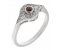 Iris art deco round ruby and diamond cluster ring