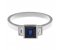 Savoy art deco square blue sapphire and baguette diamond ring