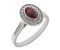Classic rubover set oval shape ruby with round diamond halo ring