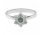 Daisy style claw set round emerald and diamond cluster ring