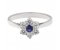 Daisy style claw set round blue sapphire and diamond cluster ring
