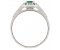 Prudence classic emerald cut emerald and round brilliant diamond halo ring