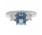 Rosaline emerald cut aquamarine and round diamond trilogy ring