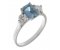 Olivia emerald cut aquamarine and round brilliant cut diamond trilogy ring