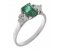 Olivia emerald cut emerald and round brilliant cut diamond trilogy ring