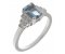 Art deco step emerald cut Aquamarine and diamond cluster ring
