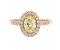 Oval natural fancy yellow Diamond | Round halo cluster Ring | Red Gold