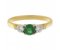 Olivia round cut emerald and round brilliant cut diamond trilogy ring