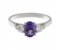 Olivia oval shape amethyst and round brilliant cut diamond trilogy ring