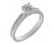 Echo round brilliant cut diamond engagement ring with graduated diamond set shoulders