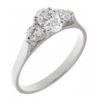 Olivia oval diamond and round brilliant cut diamond trilogy ring