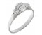 Olivia classic oval shape diamond and round brilliant cut diamond trilogy ring
