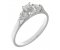 Olivia classic emerald cut and round brilliant cut diamond trilogy ring