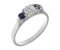 Olivia classic round brilliant cut diamond and round blue sapphire trilogy ring