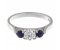 Olivia classic round brilliant cut diamond and round blue sapphire trilogy ring