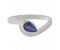 Avery modernist pear shape blue sapphire solitaire crossover ring