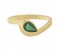 Avery modernist pear shape emerald solitaire crossover ring