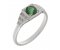 Chrysler art deco style round emerald and diamond cluster ring