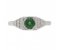 Chrysler art deco style round emerald and diamond cluster ring