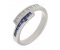 Bowie princess cut diamond and square blue sapphire crossover eternity ring