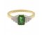 Deco step emerald cut emerald and round diamond ring
