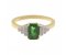 Deco step emerald cut emerald and round diamond ring